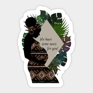 African Woman Baby Announcement | Cherie's Art(c)2021 Sticker